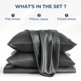 thumbnail image 7 of Seasonwood Queen Sheets Set 4 Pcs Silky Bedding Set 1800 Microfiber 2 Pillowcase 20"x30"Dark Grey, 7 of 7