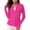 Hot Pink, variant on Staron Women's Workout Tops Sun Protection 3/4 Sleeve V Neck Shirts Trendy Spring Summer Tees Tunic Blouses Casual Loose Fit with Zipper, Green S