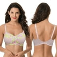 thumbnail image 4 of Curve Muse Women's Plus Size Minimizer Wirefree Unlined Bra With Lace Trim-2Pack-LT PINK,LT GREEN-48DDD, 4 of 7