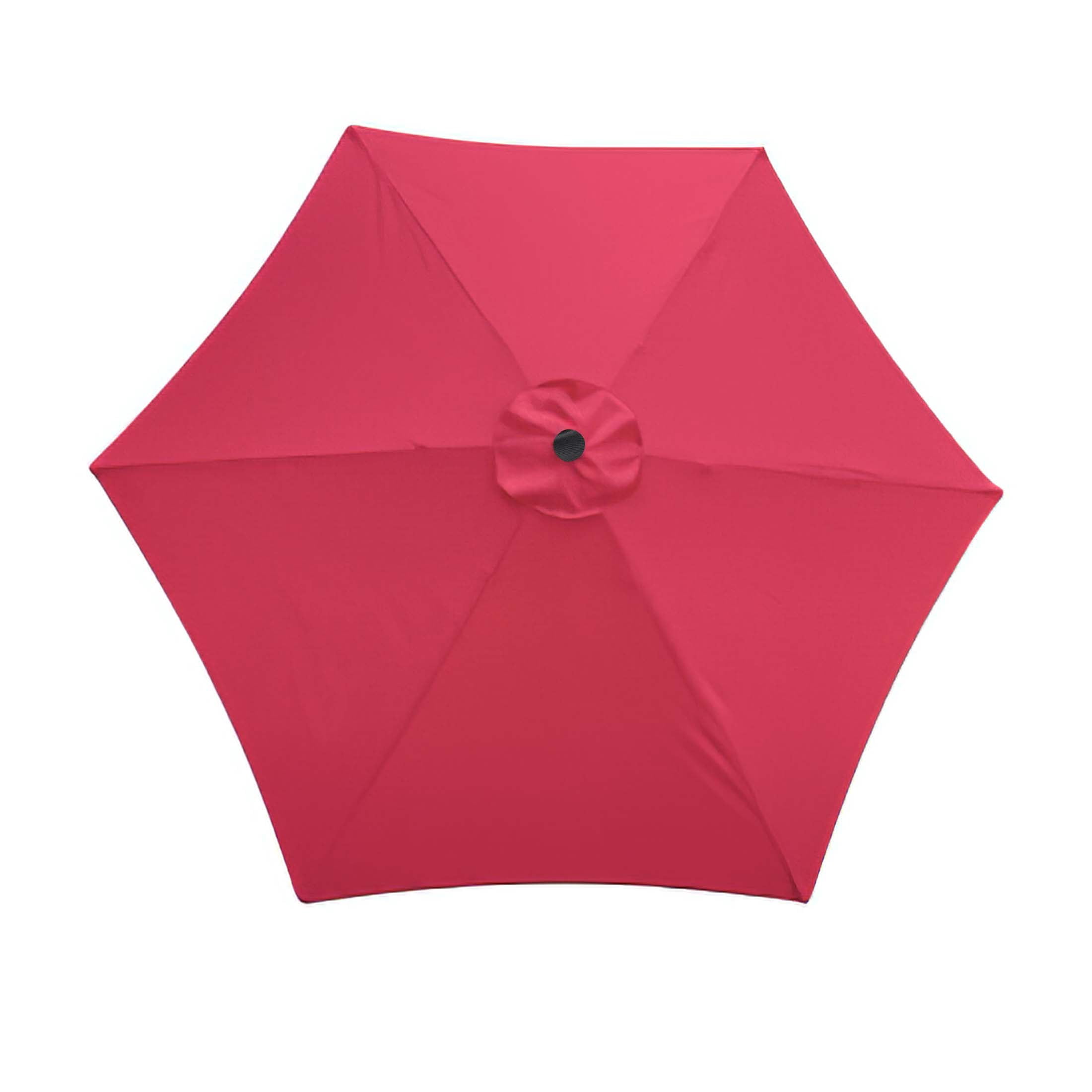 Aukfa 10ft Patio Solar LED Lighted Outdoor Umbrellas with Cross Base for Market Beach Pool - Red