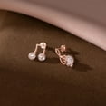 thumbnail image 2 of 925 Sterling Silver CZ Musical Note Stud Earrings for Women Teens Music Earrings Studs for Music Lovers, 2 of 10