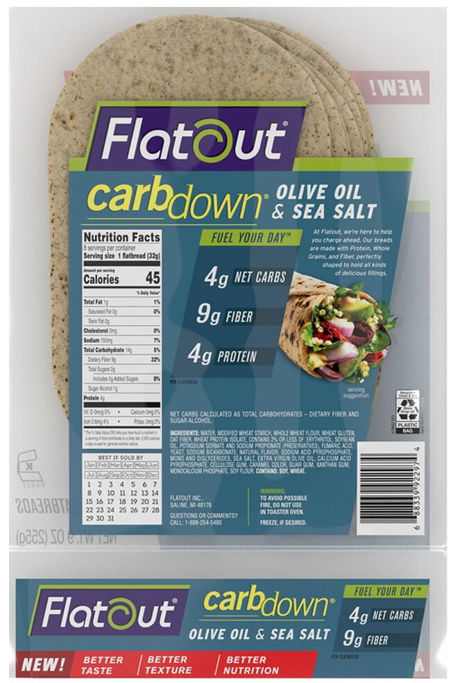 Flatout Bread Carbdown Flatbreads - Olive Oil & Sea Salt