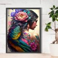 thumbnail image 1 of Cuadros Decorativos Pintura de diamante 5D DIY taladro redondo completo cola de pelo de pavo real chica decoración del hogar DQrwqpou embutido en tela, 1 of 7