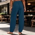 thumbnail image 5 of Womens Striped Pants New Women’s Elastic Waist Pants, Wide Leg Casual Long Pants, Lightweight Relaxed Fits Bottoms with Pockets, 5 of 6