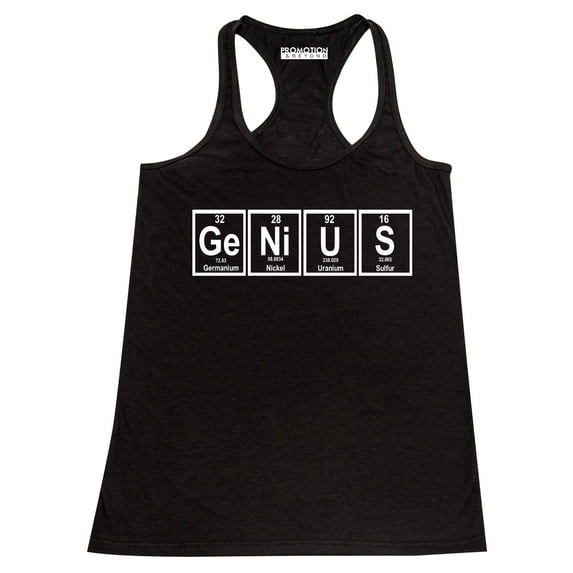 P&B Genius Periodic Table Funny Women's Tank Top, Black, L