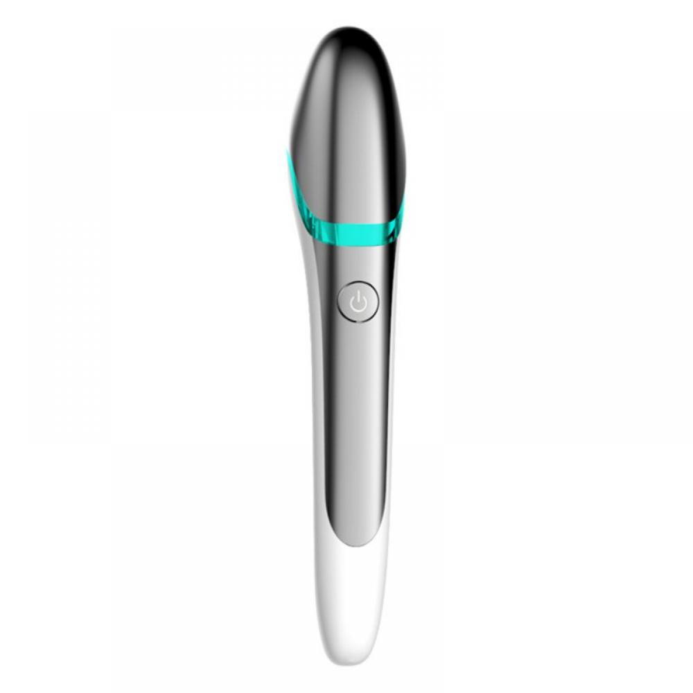 Eye Massager, Sonic Vibration Eyes Facial Massager Wand with Heat for Dark Circles, Puffiness, Anti-wrinkle and Eye Fatigue, USB Rechargeable Eye Face Massage Skin Care Device, Silver