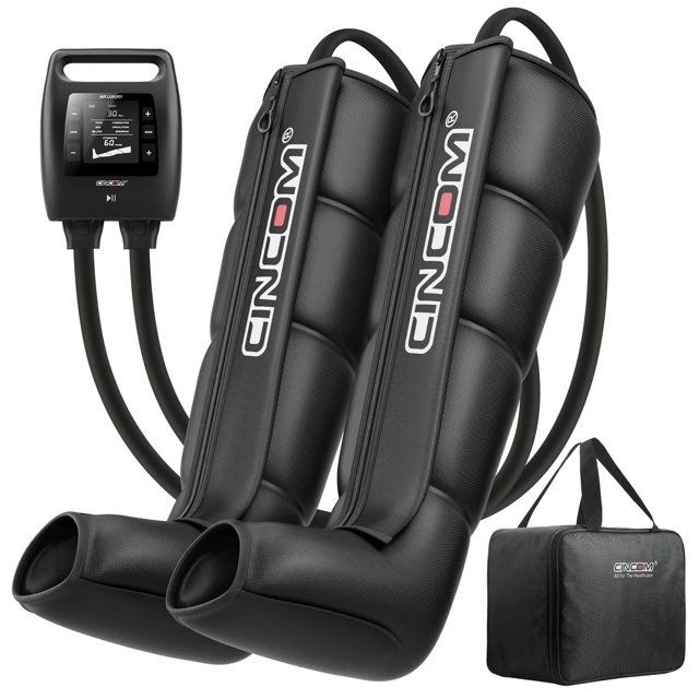 CINCOM Leg Massager with Sequential Compression, Foot Calf & Thigh Massager for Circulation and Fast Recovery, Dynamic Compression Boots for Athletes, Medium