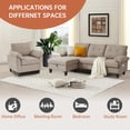thumbnail image 5 of Soscana 2 Piece Sectional Sofa Set, Modern Linen Small L Shaped Couch with Storage Ottoman, 3-Seater Sofa & Armchair for Living Room, Office, Apartment, 5 of 7
