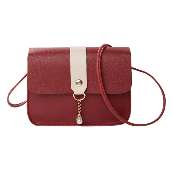 Crossbody Bags for Women Small Purse Messenger Bag Fashion Cross Body Handbags Vegan Leather Buckle Shoulder Bag Red