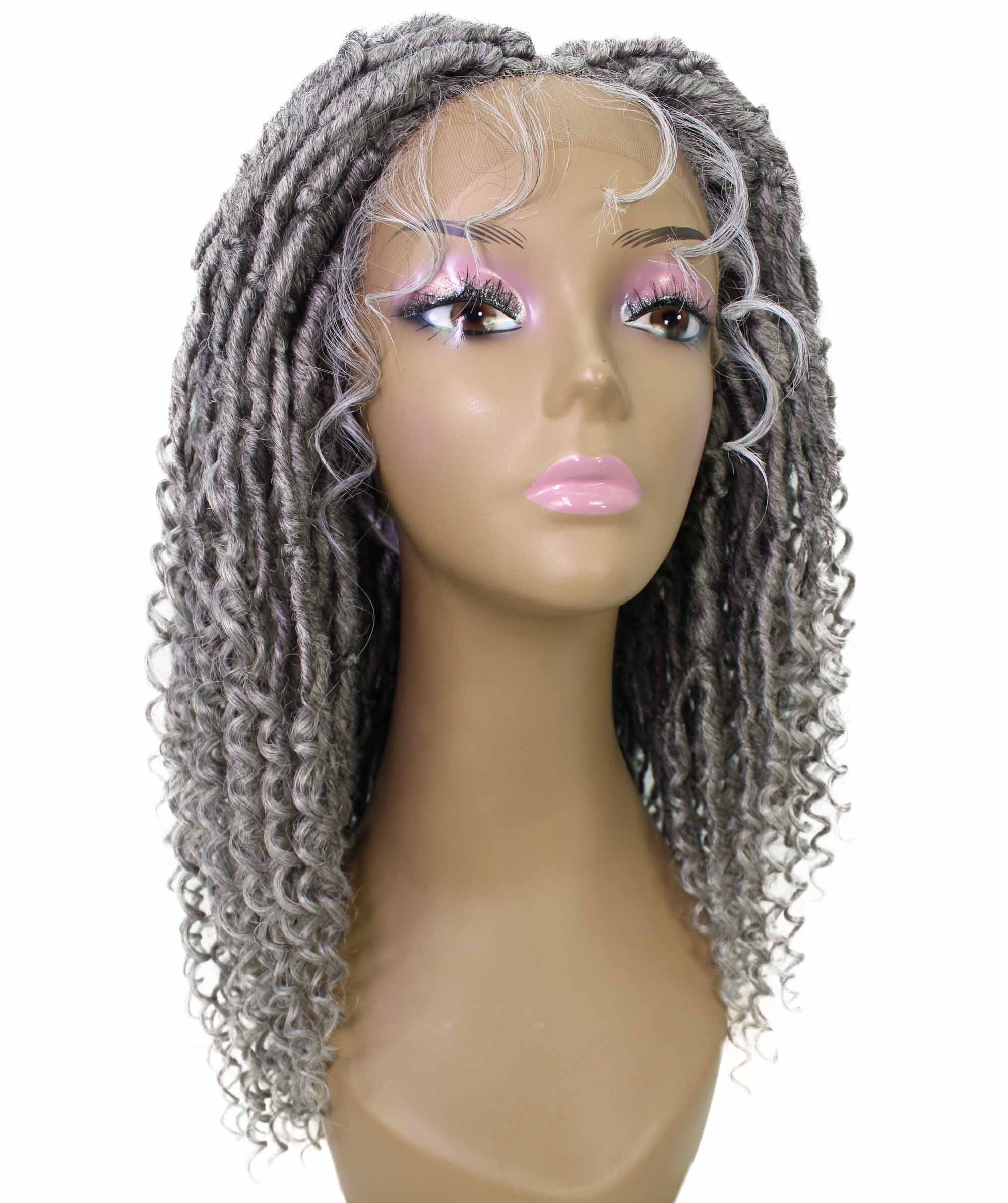 LUXLUXE Angel Curly Locs Braid Braided Women Wig, 20+ Shades of Natural, Dip Dyed & Blended Colors