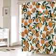thumbnail image 2 of Orange Shower Curtain, Cartoon Allover Fruits Round Citrus with Flowers Printed Cute Bathroom Curtain for Kid''s Bathtub Decor Waterproof Fabric Machine Washable with 12 Hooks, 2 of 6