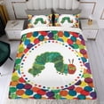 thumbnail image 4 of La Oruga Muy Hambrienta Conjunto de sábanas temático, trío de piezas, cómodo y amigable con la piel, diseño único, regalo de decoración para el hogar para familiares, amigos y fans,140cm *210cm, 4 of 6