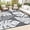 Gray/White, variant on Memoryfield 8' x 10'Outdoor Rug, Waterproof Foldable Plastic Straw Mat, Reversible Patio Rug for Deck, Porch, Backyard, RV, Beach & Picnic, Black/Gray