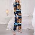 thumbnail image 3 of Lsque Ocean Scene with Noah's Ark Pattern Long Sleeve Pajama Set for Women - Soft 2-Piece Sleepwear and Loungewear Set with Pockets, Comfy Nightwear-Medium, 3 of 7