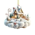 thumbnail image 2 of HomelyJoy Christmas House Shape Ornaments - Detailed Mini Home Decor for Xmas Tree Hanging, Gift, or as Part of Your festive Christmas Village Scene, 2 of 7
