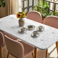 thumbnail image 3 of Coffee Table Cloths for 3 Foot Rectangle Tables, White Grey Modern Concise Cup Farmhouses Patio Waterproof Elastic Fitted Tablecloths, Washable Rectangular Table Cover for Camping, 3 of 8