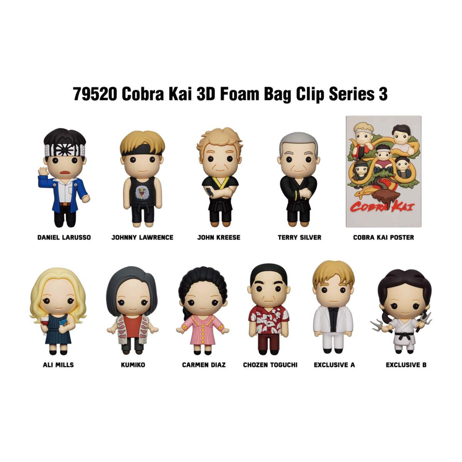 Cobra Kai Series 3 3D Foam Bag Clip Display Case of 24 - Walmart.com