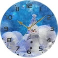 thumbnail image 5 of SKYSONIC Christmas Snowflake Wall Clock 10 Inch Silent Non Ticking Round Clock Oil Painting Clock Easy to Read Clock for Living Room Bedroom Bathroom Home Decor, 5 of 7