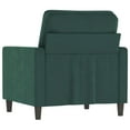 thumbnail image 3 of vidaXL Fauteuil de Sofa Vert Foncé 60 cm Velours, 3 of 5