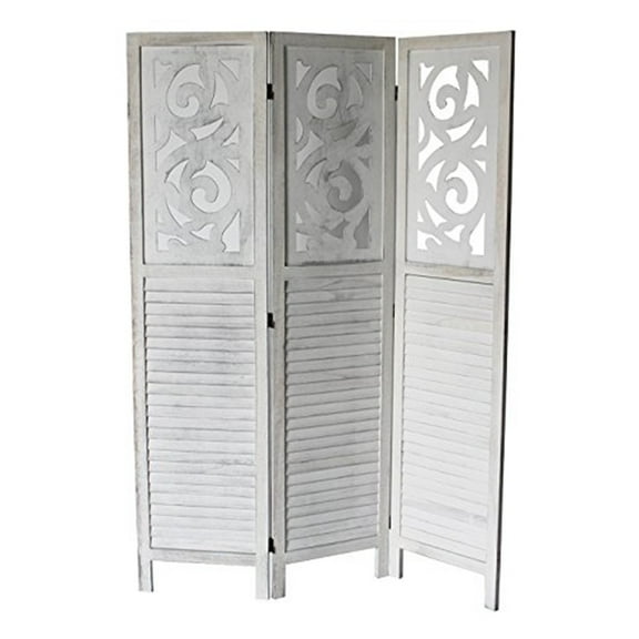 Milton Green Stars Grant 3-Panel Room Divider, Gray