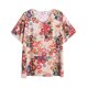 thumbnail image 1 of Blusas de Manga Corta Casual para las Mujeres Color Sólido Cuello Redondo Top de Verano, Moda Poliéster Impresión Blusa para las Mujeres, Lavado de Manos Primavera Y Verano, 1 of 3