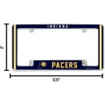 thumbnail image 2 of Indian Basketball Pacer's Chrome Metal License Plate Frame with Full Frame Team Colors, 2 of 6