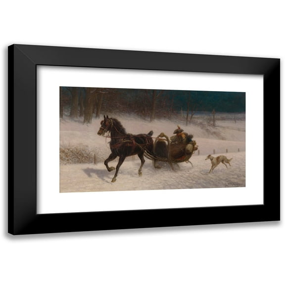 Jan Van Chelminski 14x10 Black Modern Framed Museum Art Print Titled - A Sleigh Ride