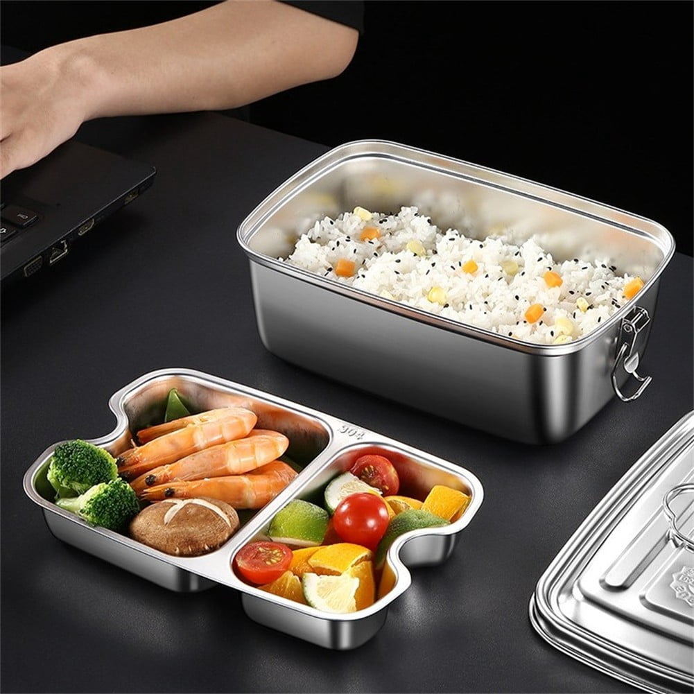 Stainless Steel Lunch Box Double-Layer With Compartment Food Container