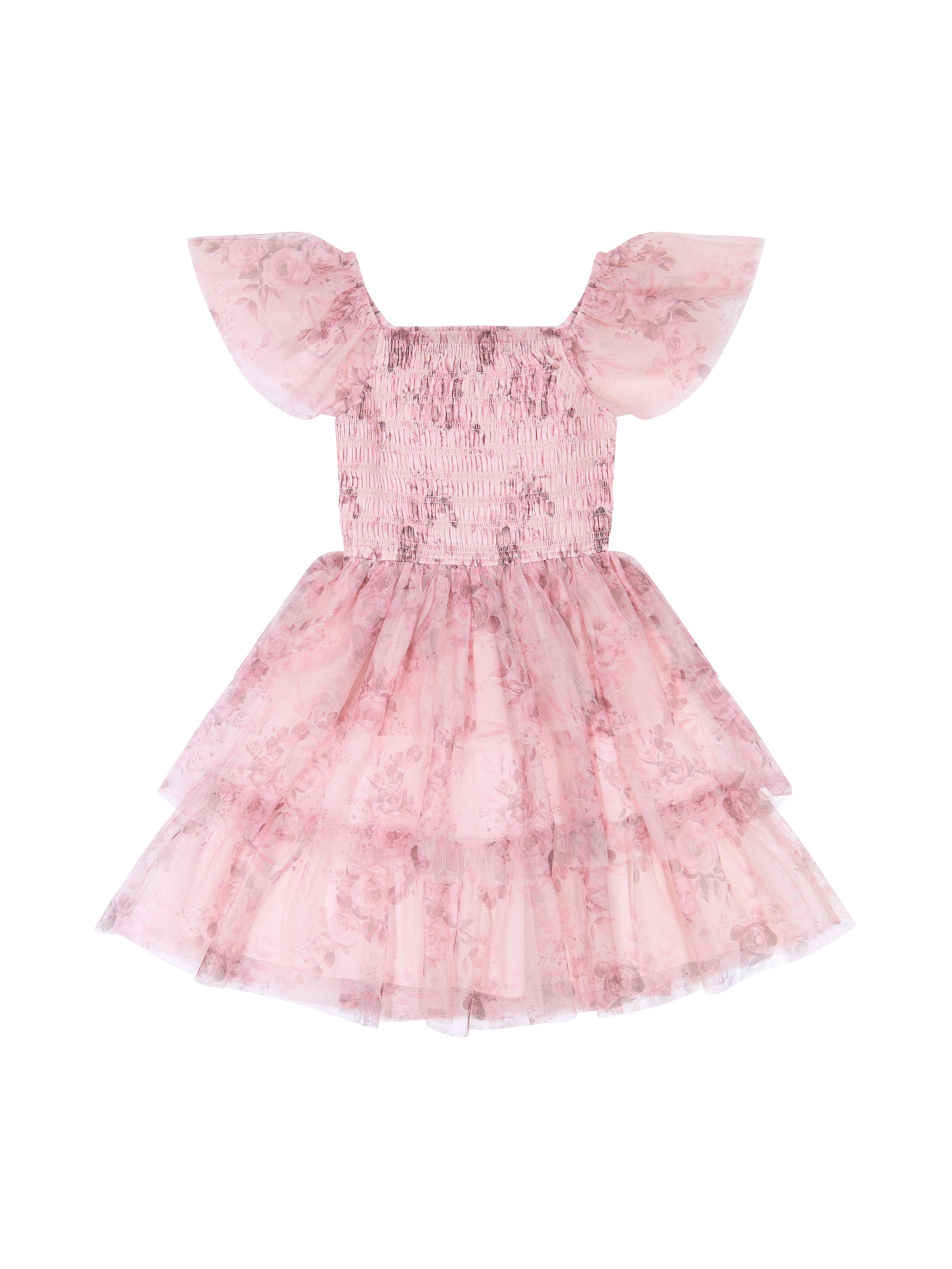Kensie Girl Sleeveless Printed Soft Mesh Mauve Dress, Sizes 4-16