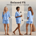 thumbnail image 5 of Women's Two-piece V-neck 3/4-sleeve Top with Shorts Set, Casual Wear, Suitable for Summer Beach Vacation, 5 of 6