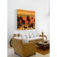 thumbnail image 4 of Parvez Taj Pt-Cnpw-14-C-24 24" X 24" "Palms Against Gold Sky" Art Print On Stretched, 4 of 7
