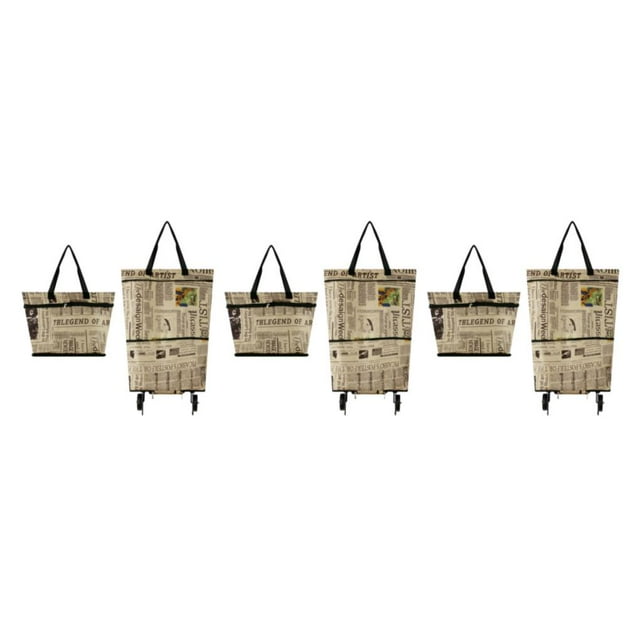 Decodeary Sac de Chariot de Courses Grand Application et Mode Réutilisable Pliable Journal Anglais 3ensemble