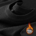 thumbnail image 5 of Chandail en Tricot pour Hommes Col Roulé avec Rembourrage en Velours Chandail Chaud Uni Automne Hiver Bas Épais Décontracté Col Rond, 5 of 5