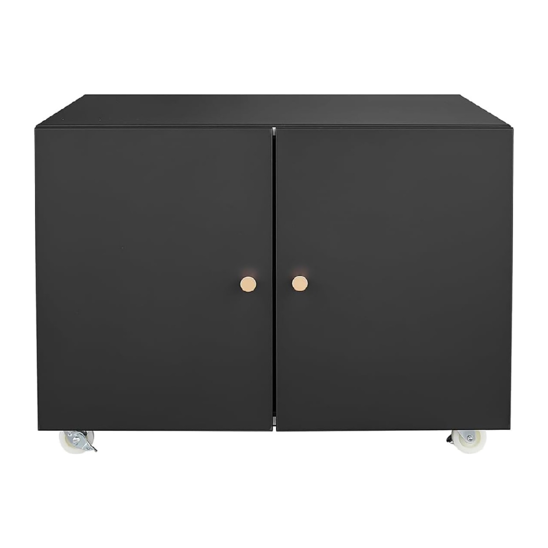 Metal Printer Stand with Storage, Mobile Printer Cabinet for Home Office, Table for Printers with Adjustable Shelf File Cabinets on Wheels 3D Printers Stand Black 17.7''H