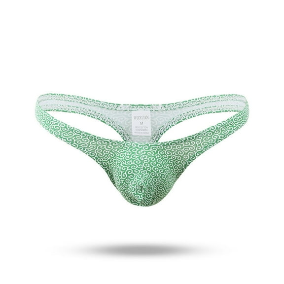 DJDLJWCJ Mens Fashion Briefs Underwear Stretch Solid Low Waist, Underpants Green M