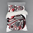 thumbnail image 2 of Ambesonne Tribal Bedding Set 3 Pcs, Haida Animal Art, Twin XL, White Red Black, 2 of 3
