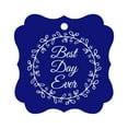 thumbnail image 1 of Darling Souvenir Custom Best Day Ever Wedding Party Tags Leaf Wreath Hang Tags-Blue-100 Tags, 1 of 1