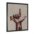 thumbnail image 2 of Designart 'Climber With Finger Pointing Up Sign' Modern Framed Art Print, 2 of 4