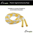 thumbnail image 3 of Champion Sports Beaded Jump Rope 8 Ft - Segmented Plastic Fitness Rope for Cardio Exercise & PE Yellow/White, 3 of 5