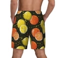 thumbnail image 2 of Lsque Mens Swim Trunks Orange Lemon Pattern - Bathing Suit Compression Liner - Beach Swim Shorts Swimwear - (S-3XL) - Stretch Quick Dry -X-Large, 2 of 9