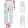 thumbnail image 5 of Lejafay Sequin Casual Pants for Girls Kids Elastic Waist Sparkling Trousers Silver 12, 5 of 7