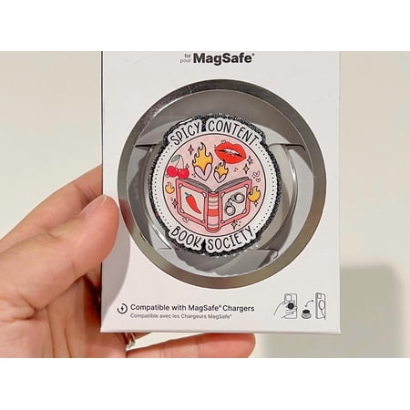 Spicy content book society phone grip | badge reels