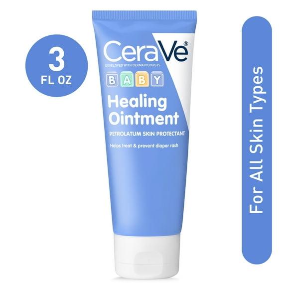 CeraVe Baby Healing Ointment, Fragrence Free Petrolatum Skin Protectant, 3 oz