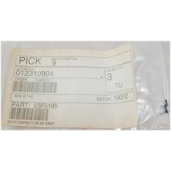 VCR Replacement Chip Capacitor 4V 33MF Part No. 83F5185