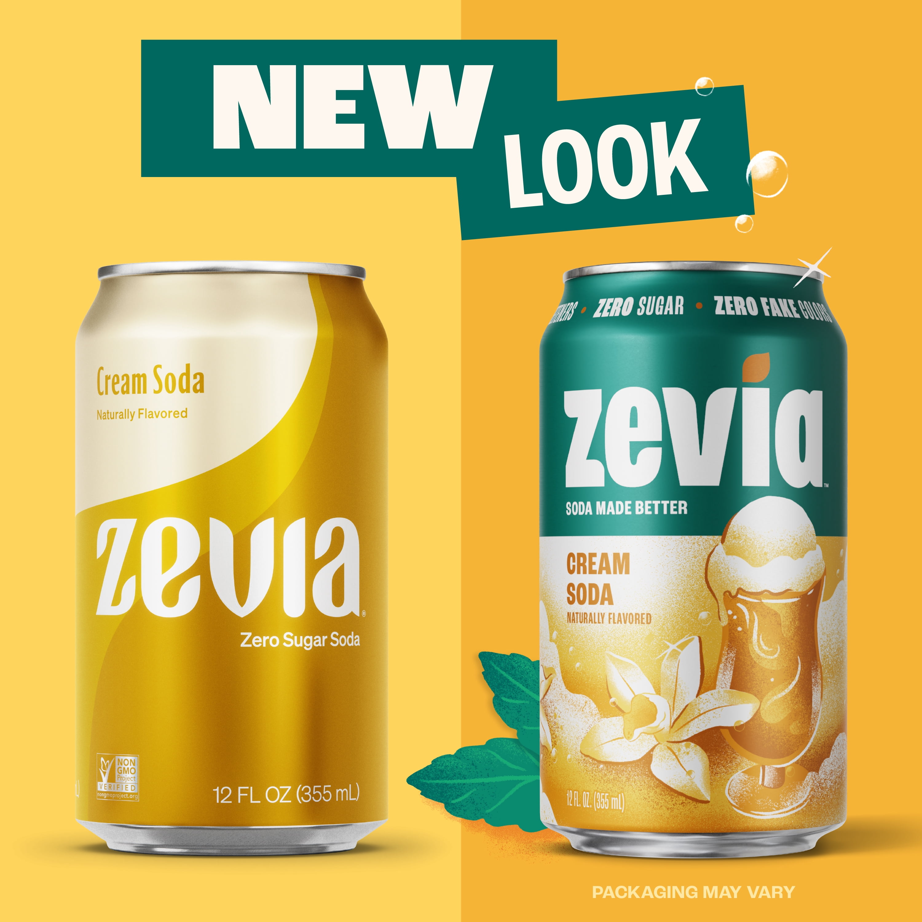 Zevia Zero Sugar, 0 Calorie Cream Soda, 12 fl oz (Pack of 24)