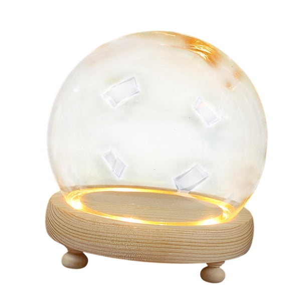 Cúpula de exhibición con base de madera, estuche de exhibición, adorno de centro de mesa DIY 10 centímetros