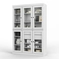 thumbnail image 4 of 100% Solid Wood 48.5" Pantry China Cabinet with Clear Glass Doors, 2-Drawers and Adjustable Shelves, 4 of 6