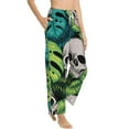 thumbnail image 3 of Kdxio Women's Comfy Stretch Skull and Palm LeavesPrint Drawstring Pajama Pants-Small, 3 of 9