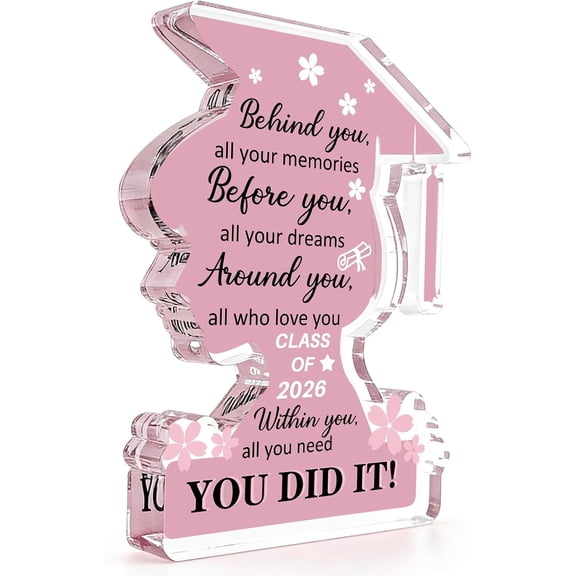 Graduation Decorations 2026 Class Of 2026 Graduation Gifts For Her College University College Middle Graduate Gifts For Women Personalized Acrylic Plaque Inspirational Decor Senior Keepsake