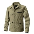 thumbnail image 1 of Styesk Jackets for Men Men's Fashion Casual Solid Color Buttons Pockets ButtonZipper Long Sleeve Outwear Coat, 1 of 8